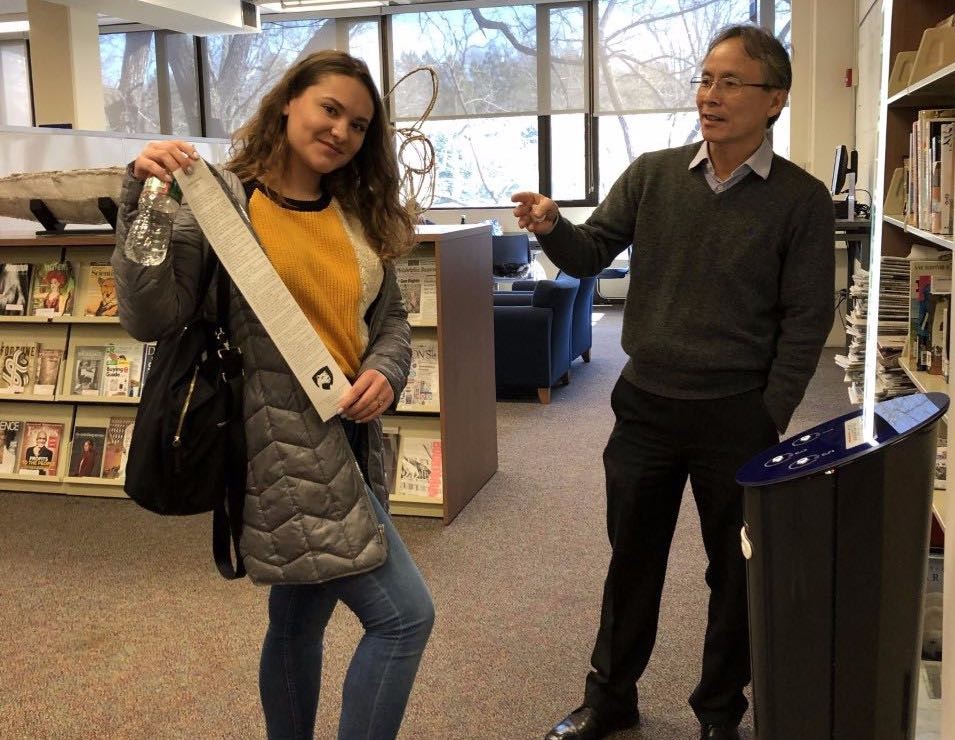 Image of Abington dispenser offers original creative writing with the push of button