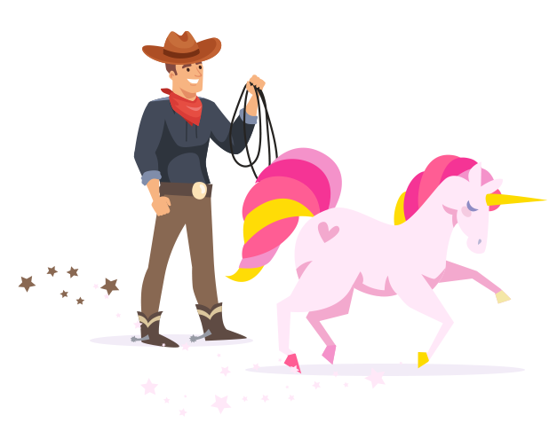 Cowboy et licorn