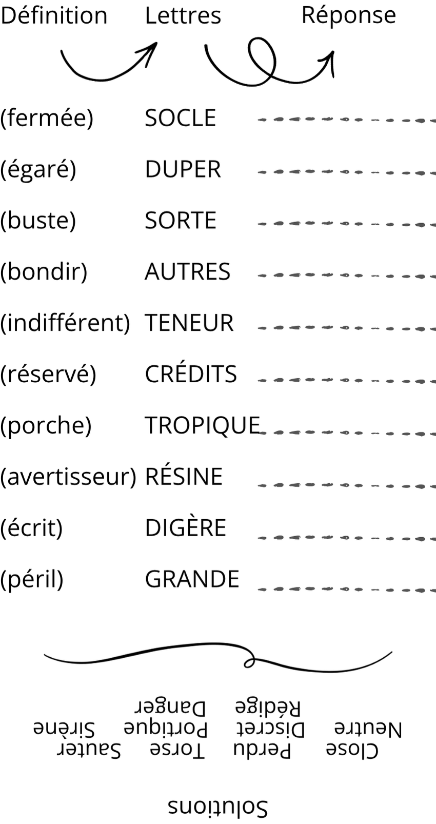 Image de Intervertissez les lettres pour former un nouveau mot !