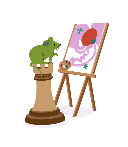 Souris et peinture